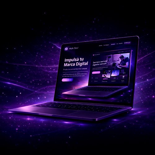 Mockup de sitio web Mylo Soul